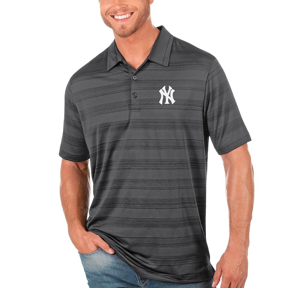 Antigua Men's New York‎ Yankees Compass Polo Shirt NWT Charcoal Grey XL MLB
